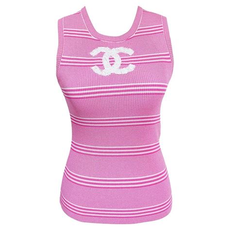 pink chanel tank top|chanel oversized t shirt.